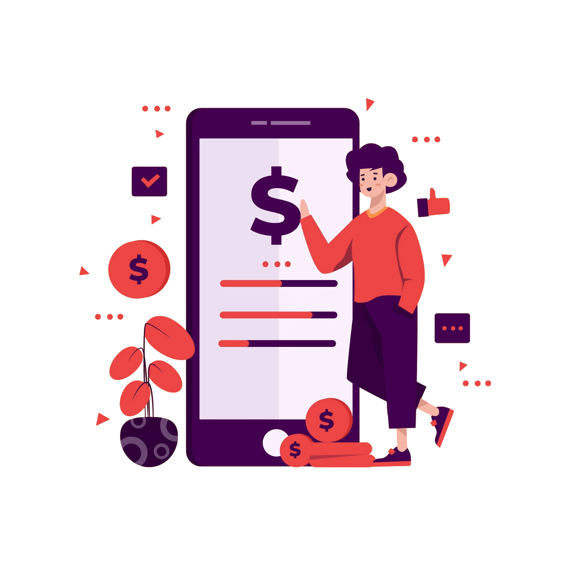 social media marketing mobile phone concept